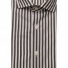 Camicia elegante in cotone marrone con colletto francese - 4XL
