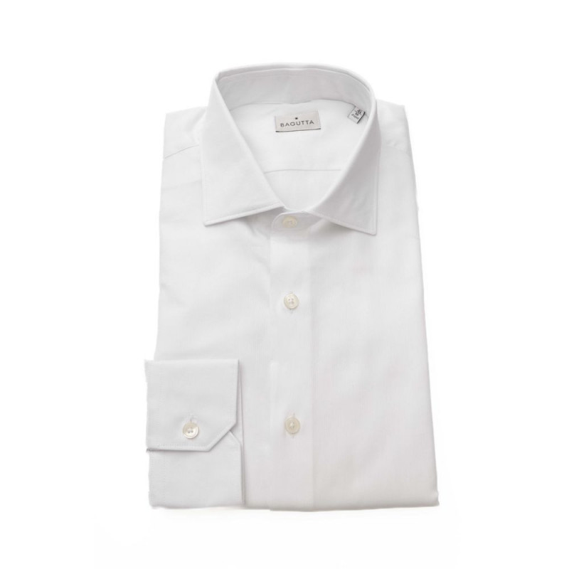 Camicia elegante in cotone bianco con colletto francese - XS