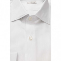 Camicia elegante in cotone bianco con colletto francese - XS