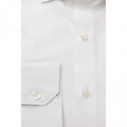 Camicia elegante in cotone bianco con colletto francese - XS