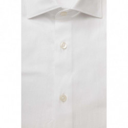 Camicia bianca elegante con colletto francese, vestibilità media - XL