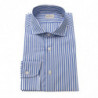 Camicia Elegante in Cotone Azzurro con Collo Francese - L