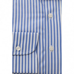 Camicia Elegante in Cotone Azzurro con Collo Francese - L