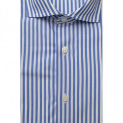 Camicia Elegante in Cotone Azzurro con Collo Francese - L