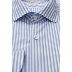 Camicia elegante azzurra con collo francese vestibilità media - L