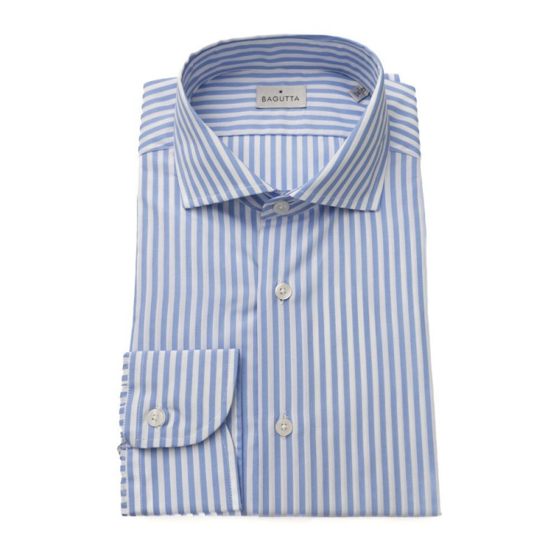 Camicia elegante azzurra con collo francese vestibilità media - 4XL