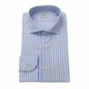 Camicia elegante azzurra con collo francese vestibilità media - 4XL
