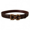 Cintura Amore pelle esotica marrone fibbia logo - 75 CM / 30 INCHES
