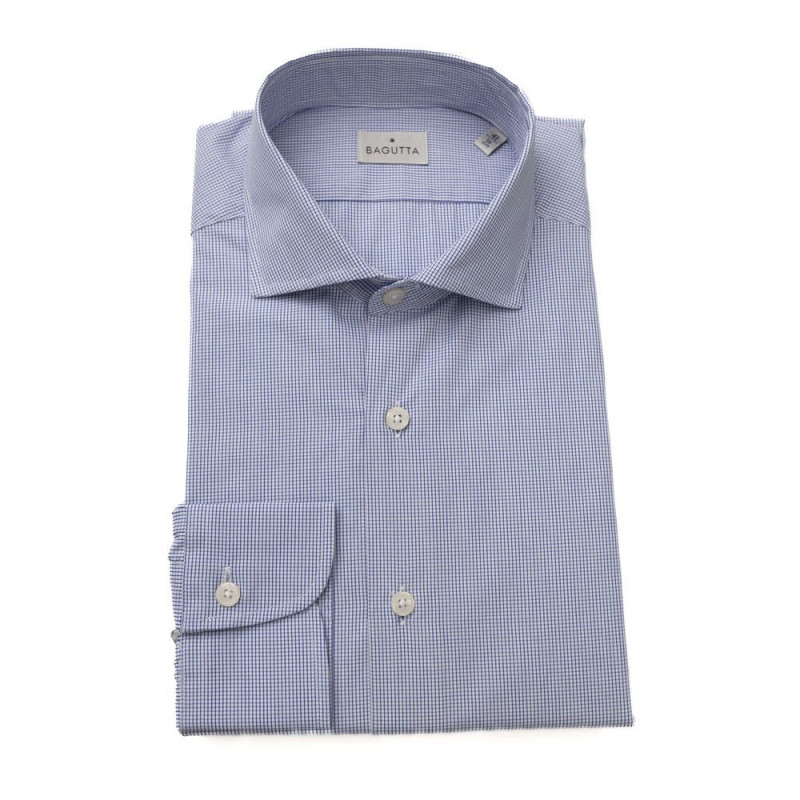 Camicia elegante azzurra con collo francese vestibilità media - 4XL