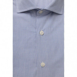 Camicia elegante azzurra con collo francese vestibilità media - 4XL