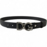 Cintura fibbia metallo logo argento pelle nera - 75 CM / 30 INCHES
