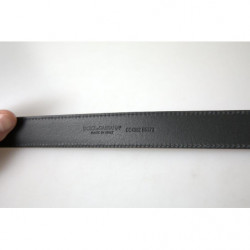 Cintura fibbia metallo logo argento pelle nera - 75 CM / 30 INCHES
