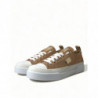 Scarpe da donna sneakers basse in broccato bianco oro - EU39/US8.5