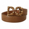 Cintura Amore pelle motivo coccodrillo marrone logo - 75 CM / 30 IN