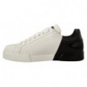 Scarpe da ginnastica da uomo pelle bianca nera stampa logo - EU41/US8