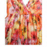 Abito midi in seta con stampa girasole multicolor - IT48-XXL