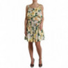 Miniabito in cotone con stampa floreale giallo - IT46-XL