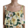 Miniabito in cotone con stampa floreale giallo - IT46-XL