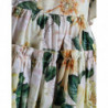 Miniabito in cotone con stampa floreale giallo - IT46-XL