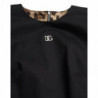 Mini abito a trapezio in cotone nero con logo DG - IT40-S