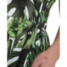 Abito longuette in cotone con stampa foglie verdi - IT46-XL