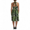 Abito longuette in cotone con stampa foglie verdi - IT46-XL