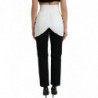 Pantaloni affusolati in vita ritagliata in cotone bianco nero - IT40-S