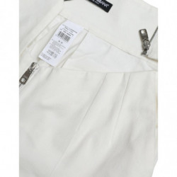 Pantaloni affusolati in vita ritagliata in cotone bianco nero - IT40-S