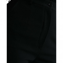 Pantaloni affusolati a vita alta in lana nera - IT40-S