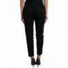 Pantaloni affusolati cropped a vita alta in lana nera - IT42-M