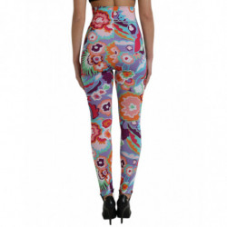 Pantaloni leggings a vita alta floreale multicolor - IT40-S