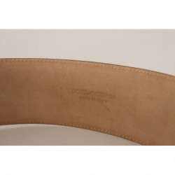 Cintura fibbia ovale metallo dorato pelle marrone - 75 CM / 30 INCHES