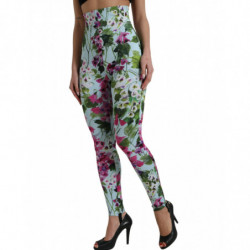 Pantaloni leggings a vita alta floreale multicolor - IT40-S