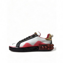 Scarpe da donna sneakers Portofino cristalli bianchi rossi - EU36.5