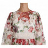 Maxi abito a trapezio in seta floreale multicolor - IT44-L