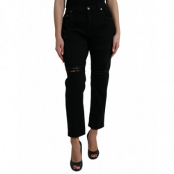 Jeans in denim strappato a...