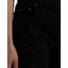 Jeans in denim strappato a vita alta in cotone nero - IT40-S