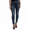 Jeans skinny in denim a vita media lavati blu scuro - IT40-S