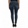 Jeans skinny in denim a vita media lavati blu scuro - IT40-S