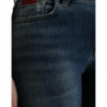 Jeans skinny in denim a vita media lavati blu scuro - IT40-S