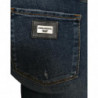 Jeans skinny in denim a vita media lavati blu scuro - IT40-S