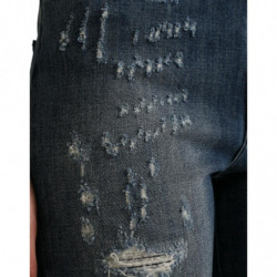Jeans skinny in denim GRACE effetto invecchiato blu scuro - IT40-S