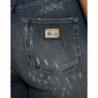 Jeans skinny in denim GRACE effetto invecchiato blu scuro - IT40-S