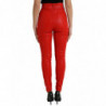 Jeans skinny in denim a vita alta in cotone rosso - IT40-S