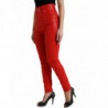 Jeans skinny in denim a vita alta in cotone rosso - IT40-S