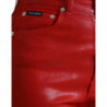 Jeans skinny in denim a vita alta in cotone rosso - IT40-S