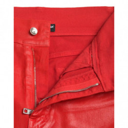 Jeans skinny in denim a vita alta in cotone rosso - IT40-S