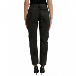 Jeans FIDANZATO in denim di cotone a vita media marrone - IT40-S
