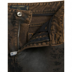 Jeans FIDANZATO in denim di cotone a vita media marrone - IT40-S