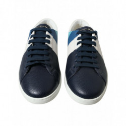 Scarpe da ginnastica basse in pelle bianca blu - EU42.5/US9.5